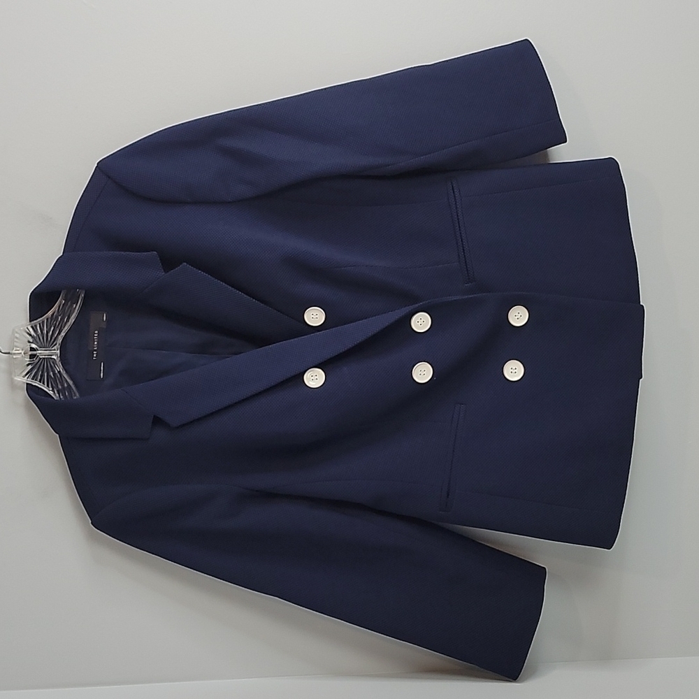 The Limited Textured Navy Blue double breasted Sailor Blazer
